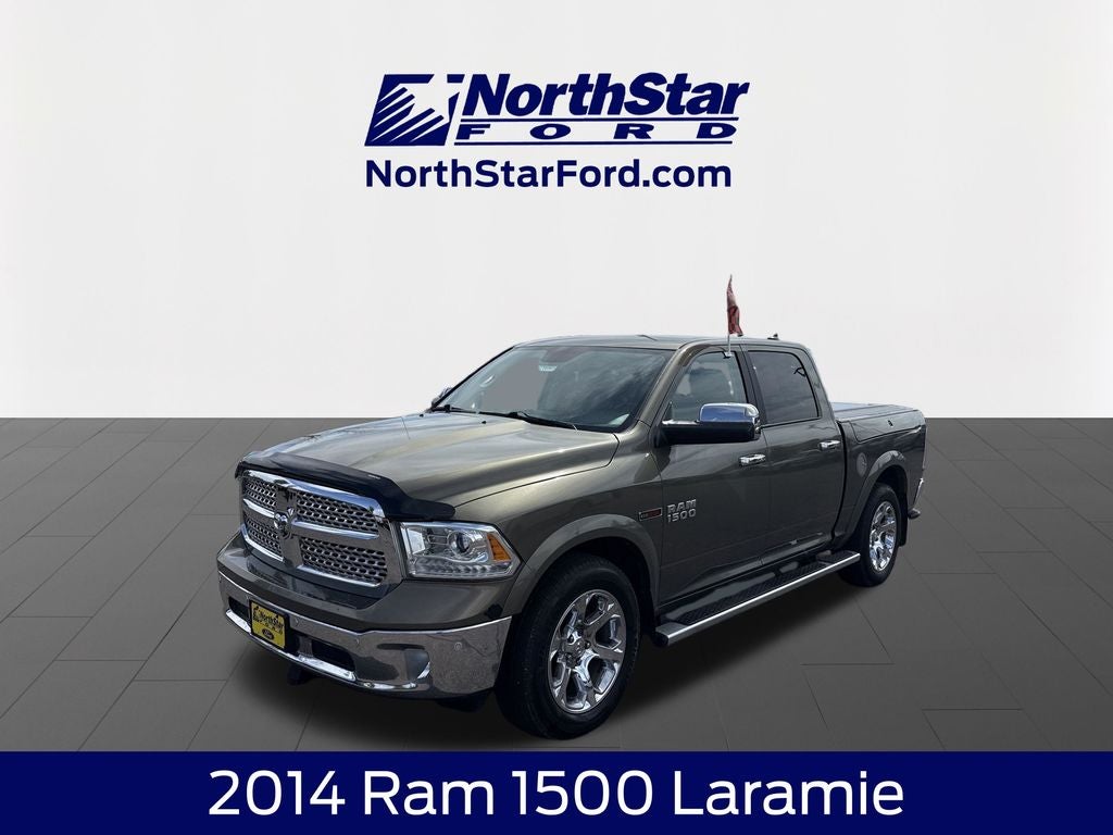 2014 RAM 1500 Laramie in Prairie Pearlcoat — front three-quarter view