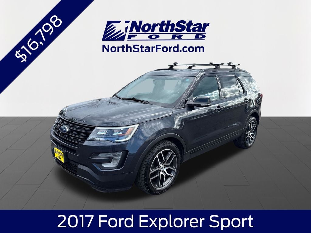 2017 Ford Explorer Sport in Quartz Metallic — front three-quarter view