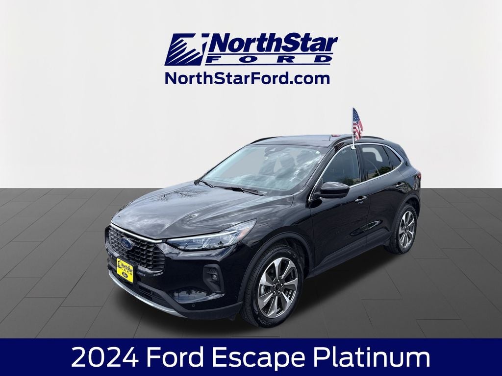 2024 Ford Escape Platinum in Black — front three-quarter view