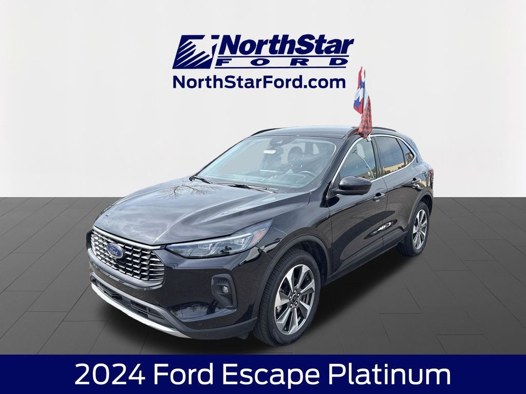2024 Ford Escape Platinum in Black — front three-quarter view